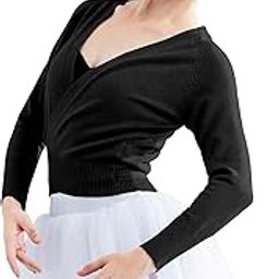 Adult Ballet Sweater, Women Ballet Warm-Up Dance Sweater, Ballet Wrap Pullover Sweater for Leotard-image-54