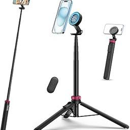 Ulanzi MT-84 Phone Tripod, 61" Magnetic Selfie Stick With Remote for iPhone 15/14/13/12 Series, Extendable Cell Phone Stand, Portable iPhone Holder for Selfie/Photo/Live/Vlog-9
