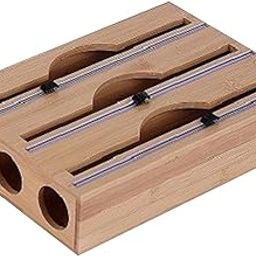 Cling Wrap Dispenser Wrap Organizer for Paper Film Parchment Paper Rolls 3 Tier Round Hole-image-29