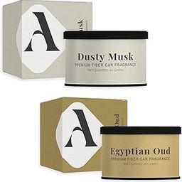 AuraFume Combo | Dusty Musk & Egyptian Oud Fiber Car Fragrances | Alcohol-Free & Long-Lasting (Up to 60 Days) | All-Weather Performance | 2 x 40g-image-41