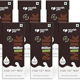 Nourish You Plant Based Millet Mlk with goodness of Ragi, Jowar, Bajra & Oats | Dairy Free | Preservatives free |Healthy Vegan Creamy Mlk Unsweetened| Chocolate Flavour Mlk |1.2L (200 ml each × 6)-image-32