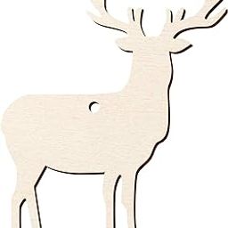 Sticker Hub Paintable Reindeer Wooden Laser Cut for Decoration DIY Prodcuts for Kids, Parties, Art and Craft_WCO250-26