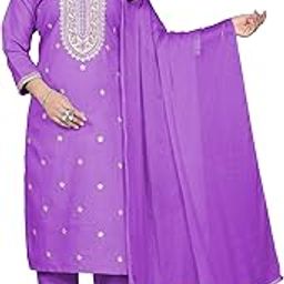 Women- Slub Cotton embrodered Kurti,Pant Set with Dupatta,regural-image-31