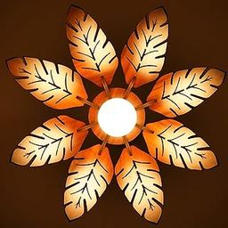 US DZIRE - THE BRAND OF LIFESTYLE 401N 15-Watts | Wooden Pendant Ceiling Light | Natural Wood Teak Hanging Lamp (Flowers, Beige)(Corded-Electric)-image-13