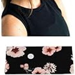 LICHTS®2 Sets Buttons Headband with Face Mask Black Flower+Black Pink Flower|Clothing, Shoes & Accessories|Womens Accessories|Hair Accessories|2 Sets Headband with on Mask (Patterns As You Choose)-image-66