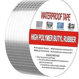 KriVat Leakage Waterproof Tape 5CM/5M for Pipe Leakage Roof Water Leakage Solution Aluminum Foil Waterproof Sealing Butyl Rubber Tape for Surface Crack (SILVER-TAPE-2INCH)-16