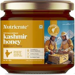 Nutricrate 100% Pure & Organic Kashmir Valley Honey | 450g Pack of 1 | Raw, Unprocessed, Natural Honey, No Sugar or Adulteration, Ideal for Healthy Lifestyle-26