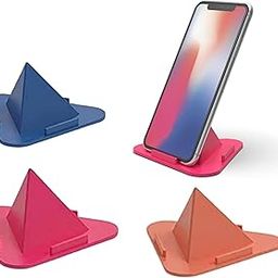 PRIMEFAIR Universal Phone Stand, Pyramid-Shaped Desktop Holder, Multi-Angle, Portable, Assorted Colours - Pack of 2-29
