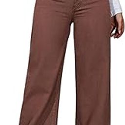 Women’s Wide Leg Baggy Flared Cargo Jeans– Trendy High Rise Pants for Comfort & Style-image-65
