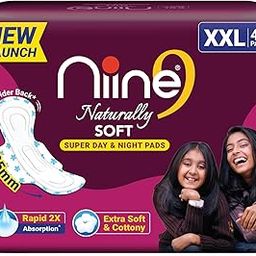 NIINE Naturally Soft XXL Sanitary Pads for Women | 40 Pads | 305MM | Cottony Soft Top Cover | Extra Coverage with Wider Back, Quick Absorption for Heavy Flow-image-16