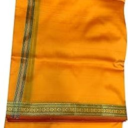Men's Silk Dhoti Veshti Set : Traditional Panche Mundu Pancha for Men-24