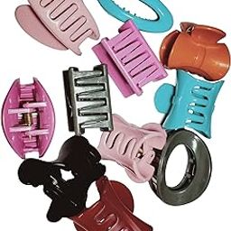 Dkb Plastic Hair Clutcher Claw Clip Medium Size For Women & Girl (Pack Of 10) Multicolour-image-59