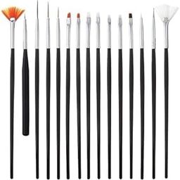 UNIQ DESIGNER Nail Art Brush Set, 15 Brushes for Acrylic & Gel Polish, DIY Nail Design Tools-image-68