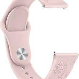 Tobfit Floral Engraved Silicone Band for Fitbit Versa 2 Watch, Soft Quick-Release Sport Strap for Fitbit Versa SE Smart Watch (Watch Not Included), Wristband with Metal Buckle for Women-19