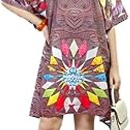 Polyester Crepe Short Kaftan with Digital Print | Casual Wear | Vacation Wear | Kaftan Dress | for Women | Free Size [M-3XL] Purple-picture-14