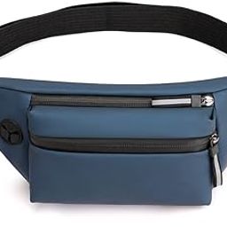 ketmart Mens and Women Fanny Pack Wasit Bag with Triple Pockets Design Adjustable Large Size Belt Water-Resistant for Men Women Running Workout Hiking Travel Outdoor Picnic. (Blue)-image-3