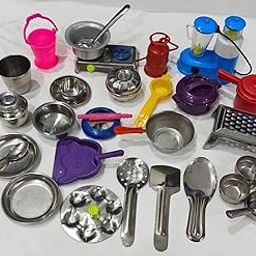 Miniature Kitchen Set,Kitchen Set for Girls, Real Cooking Kit for Play, Steel Kitchen Set for Girls, Cooking Set for Kids, Baby Kitchen Set Toys for Girls-145-13