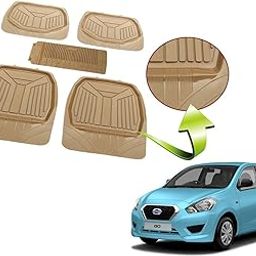 Kozdiko Heavy Duty Beige Color 3G Beige Rubber Mats Set of 5 Pcs for Fiat Grand Punto-32
