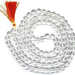 REBUY Clear Quartz Sphatik Jaap Mala For Pooja and Astrology Certified (108+1 Beads) (Bead Size : 6 mm)For Unisex Adult-image-65