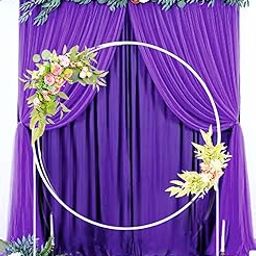 PulGos - Round Arch Balloon Decoration Stand - Decoration Backdrop Stand - 5ft Diameter Arch Balloon Stand- Balloon Arch Stand for Wedding, Birthday Party, Baby Shower Decoration (White)-29