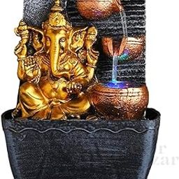 Sentrox Ganesha Polyresin Table Top Indoor Outdoor Water Fall Fountain with LED Lights for Living Room, Bedroom, Office | Showpiece Decoration Gift Gifting Items, Size-8 Inches, (Multicolor)-image-49