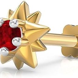 925 Sterling Silver 18K Gold Plated Stellar Glow Nose Pin for Women and Girls | With Certificate of Authenticity and 925 Stamp-image-82