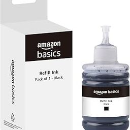 amazon basics T7741 Refill Ink Bottle | Compatible with Epson M100/M105/M200/M205/L605/L655/L1455 Printers | Leak-Proof (Black)-0