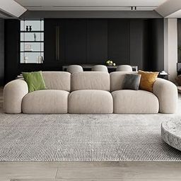 LEGACY OF COMFORT Prielle 125.98'' Upholstered Sofa 4 Seater Sofa Sofa for 4 Person Seating for Living Room & Offices Beige-image-54
