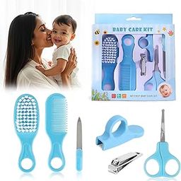 VIVATRA Baby Care Grooming Kit 6 in 1 Infant Hygiene Set with Comb, Brush, Nail Clipper, Cover for Nail Clipper., Scissors & Filer for Newborn & Toddler Safety Grooming Essentials Random Color-picture-2
