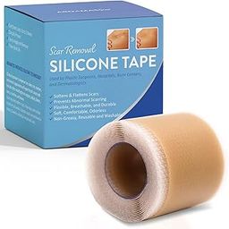 Silicone Scar Sheets Scar Removal Silicone Scar Tape 1.6x60 for Softening and Flattening Scars, Acne, C-Section, Keloid Surgery, Painless Removal, Reusable, Washable (brown)-picture-19