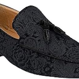 Men's Loafers Casual Slip On Shoes with Floral Woven Embroidered Tassel Design Soft Cushioned Footbed with TPR Sole Comfortable Lightweight Flexible for Party and Office-image-51