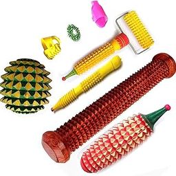 Yash accupressure tools wooden foot and Hands massager roller Stress relief Combo Kit (multi) with accupressure wooden tools//wooden foot massager roller/wooden accupressure kit all in one-image-40