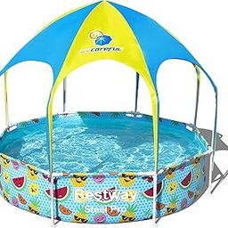 Bestway Above Ground Portable 8ft Diameter, 1.8ft Height Splash-in-Shade Play Swimming Pool (56432)-picture-0