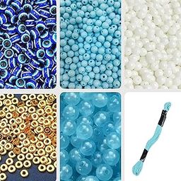 Khillayox Evil Eye Rakhi Making Material Kit - Craft 15 Stunning Rakhi With Evil Eye Beads & Charms, Multicolor-picture-22