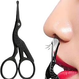 ENZAMOL Black Carved Crane Scissors - Small Round Tip Nose & Moustache Trimmer - Stainless Steel - Men's Grooming Essentials-28