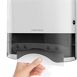 Interhasa Large Multi-fold Wall Mount Tissue Dispenser - Holds 300+ Sheets, for C, Z, and Tri-fold Tissues - Perfect for Bathroom and Kitchen - 30.5L x 30.3W x 9.7H cm - White-image-21