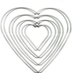 Waterlily House - Metal Heart-Shaped Dream Catcher Hoop Ring DIY Handmade Craft Dream Catcher Tool.(Size: 8 in - 5 pcs)-image-61