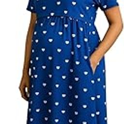 Women Maternity Feeding Maxi Zipless,Lounge wear, zipless Women's Nightdress,Nursing Dress,Maxi Dress,Short Sleeves Nighty,Feeding Gown, Maternity Frock-image-83