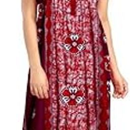 Hand Block Printed Cotton Night Maxi - 100% Cotton Full Size for Women Floral Printed Night Maxi from Marika Textiles Green-picture-13