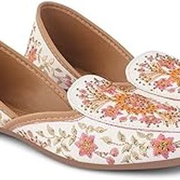 FROH FEET Women's Handcrafted Embellished Jutti | Traditional & Stylish Ethnic Footwear | Comfortable Flat Slip-on Shoes for Wedding Festive Occasion-19