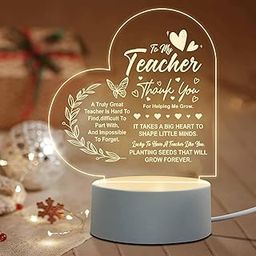 Gifzy Teacher Appreciation Gifts - Engraved Night Light, Teacher Gift for Women on Birthday, Retirement, Farewell, Thank You Gifts for Teachers from Student-13
