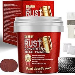 SMAPHY Ultimate 2-in-1 Rust Converter & Metal Primer, Black Rust Inhibitor Paint for Metal, Automotive Rust Converter Paint, Heat Resistance, Stop Rust & Corrosion Permanently(32 Fl Oz, Gloss Black)-picture-11
