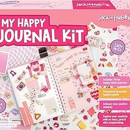 Jackinthebox Paper DIY Journal Kit for Girls Ages 8-12, 242 Pcs, Scrapbook Kit, 10 Mental Health Exercises, Gifts for 8-12-Year-Old Girls, Multicolor-26