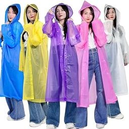 Unisex Raincoat with Hood Heavy Quality EVA Material Waterproof | Reusable Outdoor Travel Thickened Hooded Rain Coat | Reusable Lightweight Raincoat for Men-Women Long Transparent-picture-42