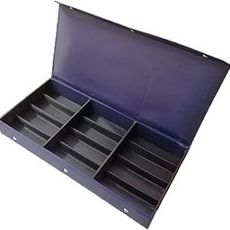 Sunglass,Goggles and Eyewear storage Box case cover organizer compartment with storage capacity in Blue color in black base (make in india)-8