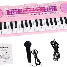 CATBL 37 Keys Multi-Function Charging Electronic Kids Piano Keyboard Educational Toy Organ for Kids Toddlers Children with Microphone,Eco Friendly Plastic (Pink)-9