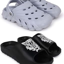Combo Pack of 2 Slipper/Flip Flops/Slides/Clogs/Sandals for Men (Cl-1400 Vs YEE-Tiger)-image-87