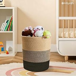 PrettyKrafts 50L Jute Laundry Basket for Clothes | Laundry Bag Foldable | Laundry Bag for Clothes | Rope Laundry Clothes Basket | Toy Storage Basket (16x14x18 inch, Brown & Black)-image-35