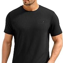 AWG ALL WEATHER GEAR Men Solid Waffle Crew Neck Tshirt | Waffle Knit T-Shirt | Men's T-Shirt | Tees for Man | Textured Half Sleeve T-Shirt's | Tshirt for Men Stylish-image-100