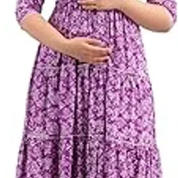 henal Women's Multicolor Maternity Dress Pregnancy Casual Long Sleeve Dual Zipped for Feeding Nursing Maternity Comfort Dress Kurti-picture-8
